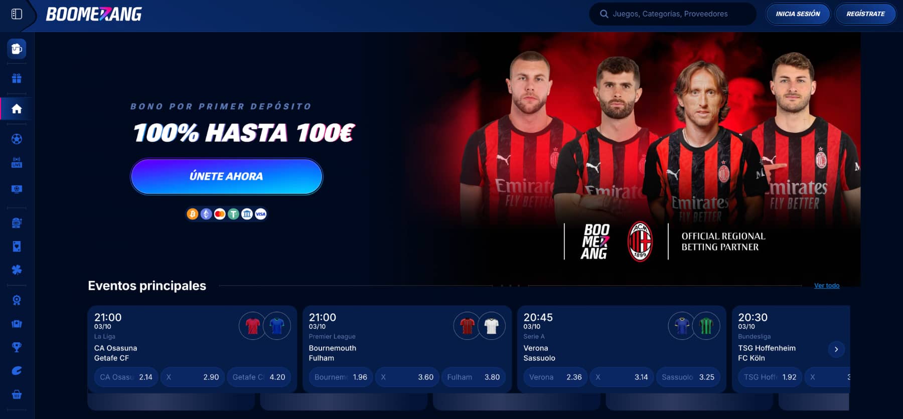 Boomerang Casas de Apuestas con Bonos